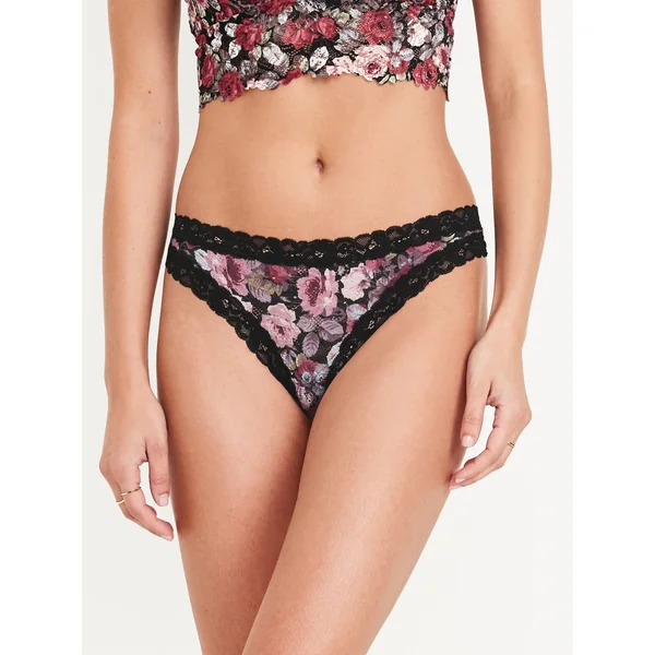 Lace Thong Underwear - Floral