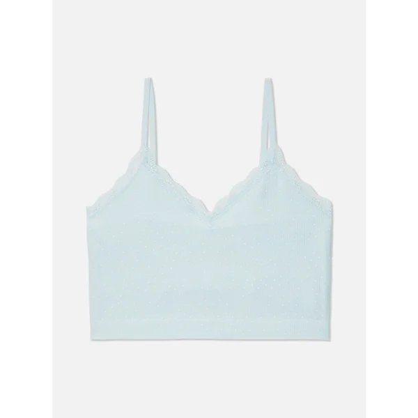 Lace Trim Cami Top - Blue