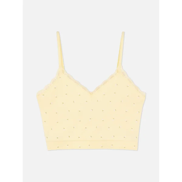 Lace Trim Cami Top - Yellow