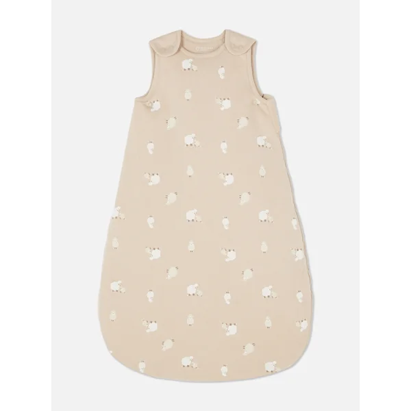 Lamb Print Sleeping Bag - Oatmeal