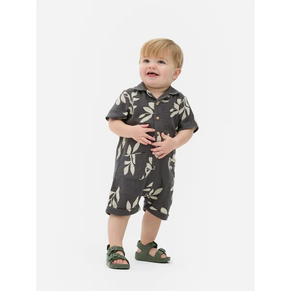 Leaf Crinkle Romper - Multi