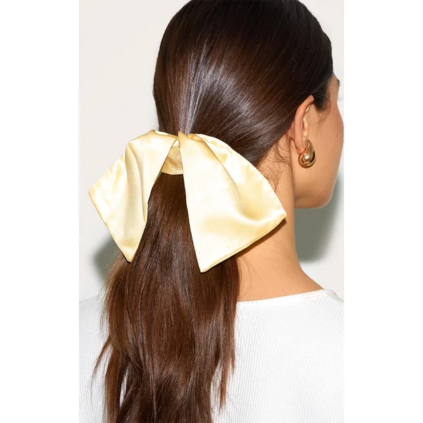 Lemon 2 Pack Satin Bow Scrunchie