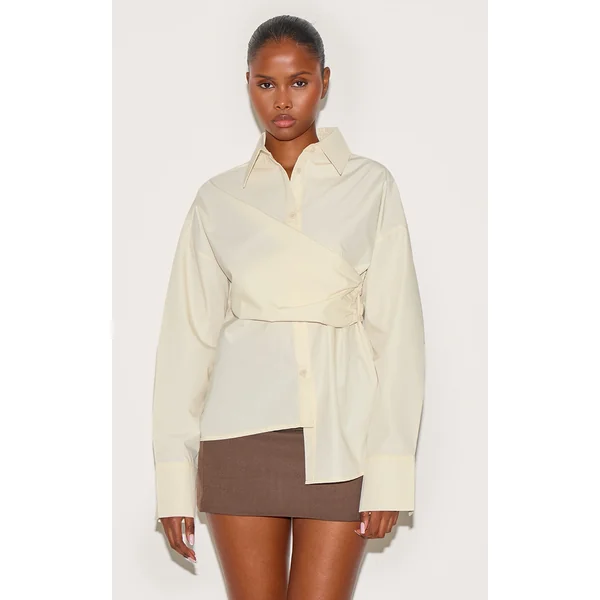 Lemon Asymmetric Drape Shirt