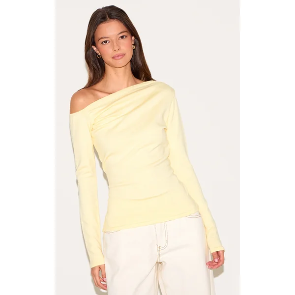 Lemon Asymmetric Knitted Top