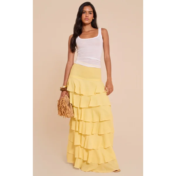 Lemon Cheesecloth Rara Maxi Skirt