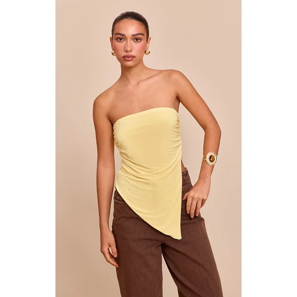 Lemon Double Layer Slinky Split Side Bandeau