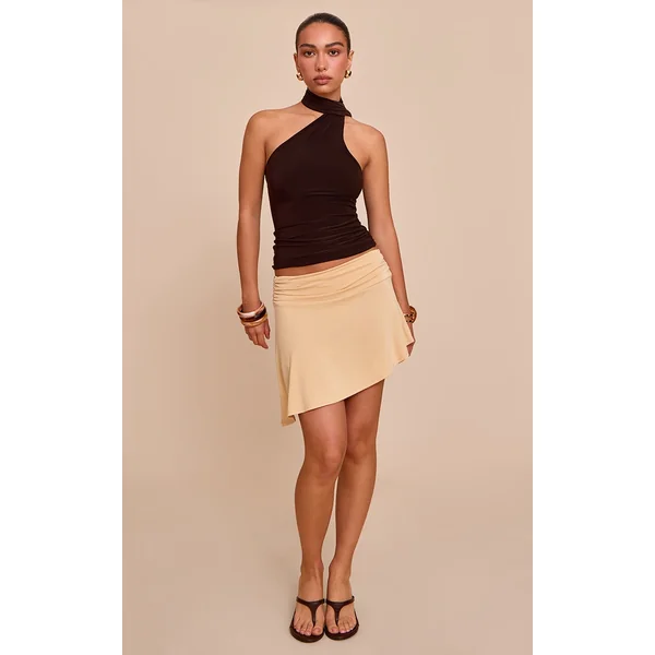 Lemon Modal Asymmetric Mini Skirt
