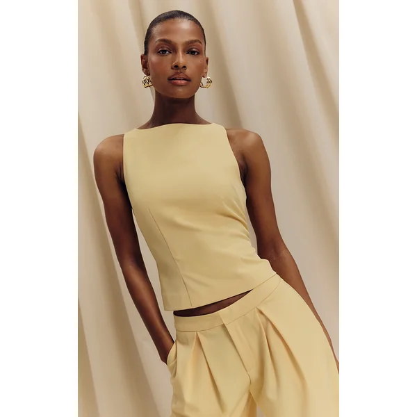 Lemon Racer Neck Detail Top