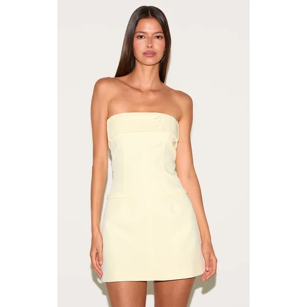 Lemon Woven Belt Detail Shift Dress