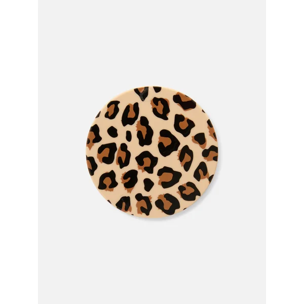 Leopard Print Compact Mirror - Brown