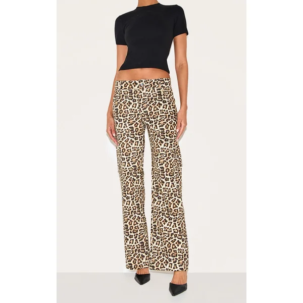 Leopard Printed Cargo Pants