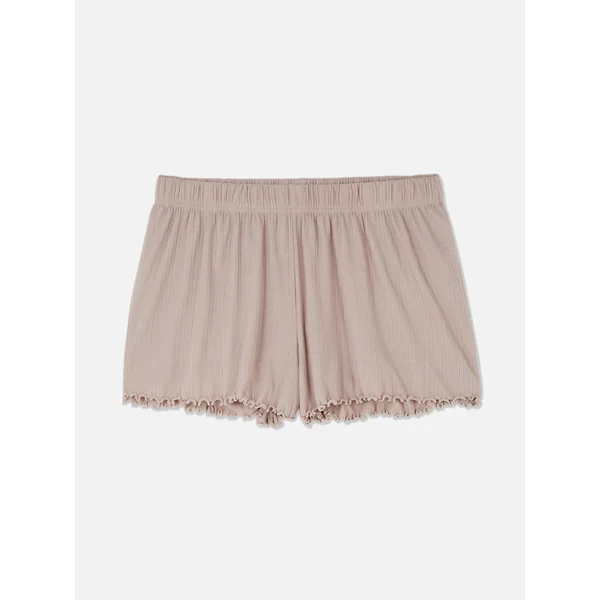 Lettuce Edge Jersey Pajama Shorts - Taupe