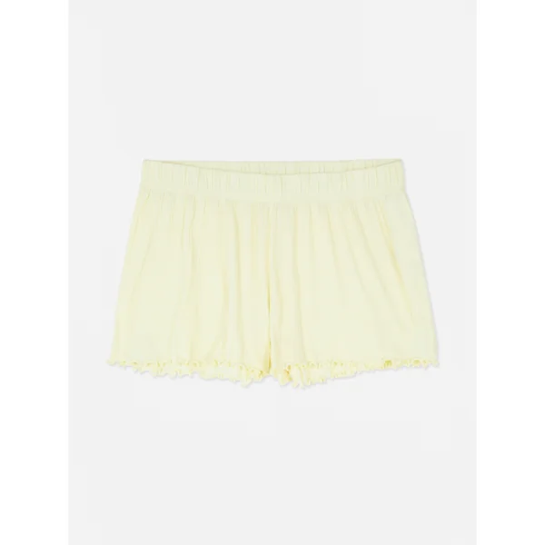 Lettuce Edge Jersey Pajama Shorts - Yellow