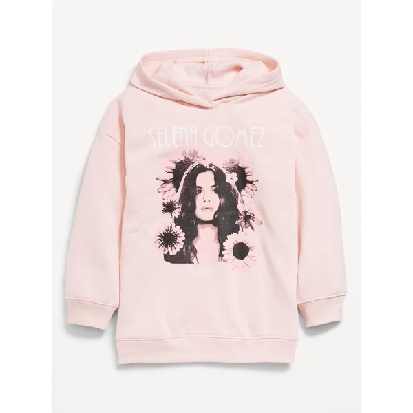 Licensed Graphic Pullover Tunic Hoodie for Girls - PASTEL PINK