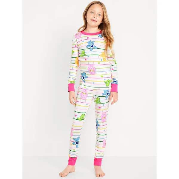 Licensed Graphic Snug-Fit Pajama Set for Girls - Care Bears