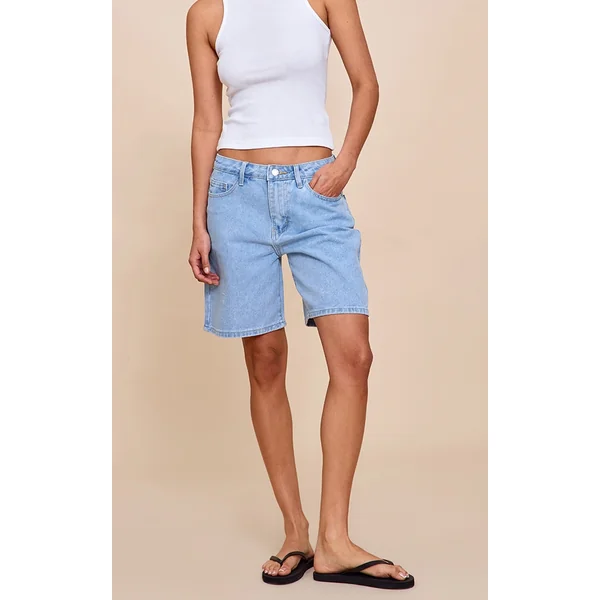 Light Blue Low Rise Denim Jorts