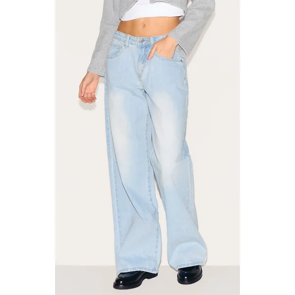 Light Blue Wash Low Rise Boyfriend Jeans