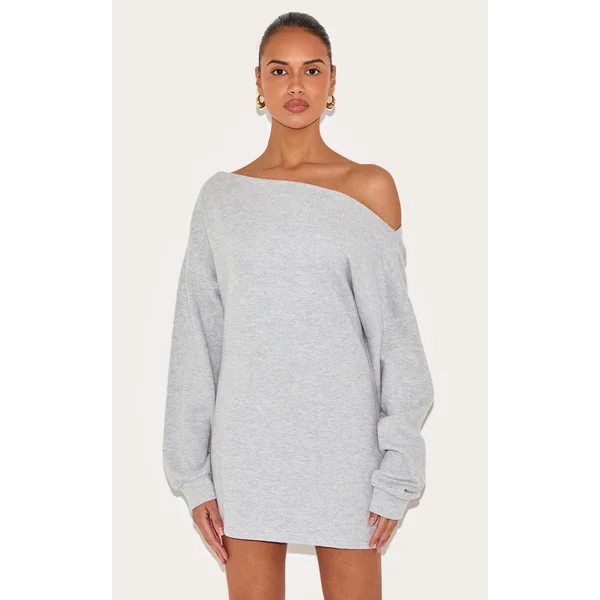 Light Grey Bardot Soft Touch Sweat Dress