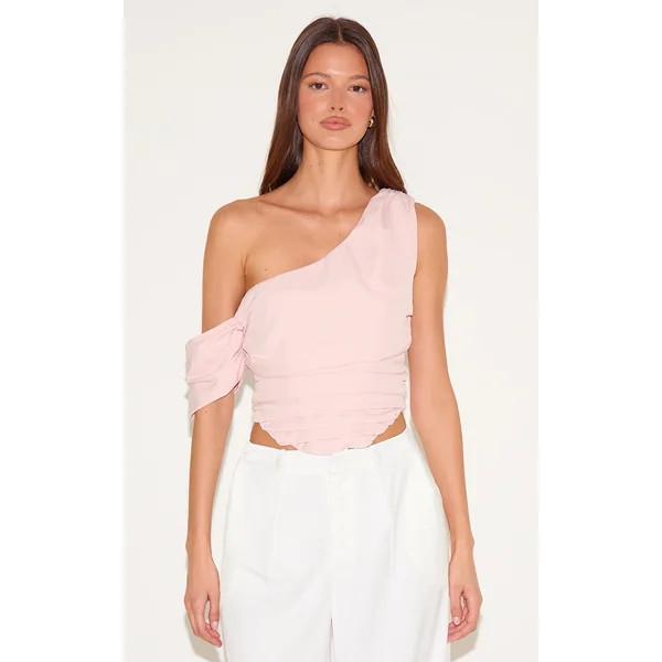 Light Pink Woven Drape Corset