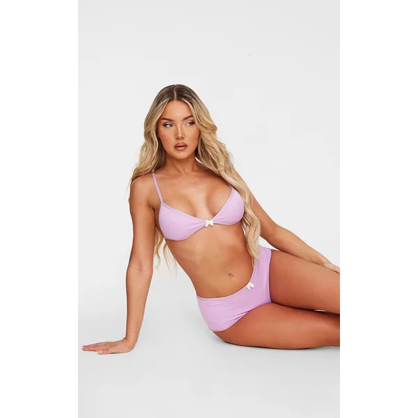 Lilac Bow Detail Triangle Bra