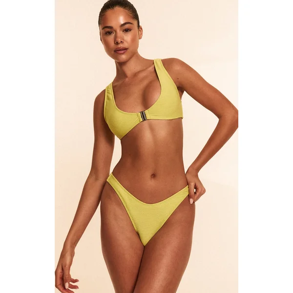 Lime Ribbed Bikini Bottoms