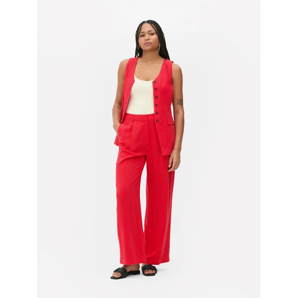 Linen Pants - Red
