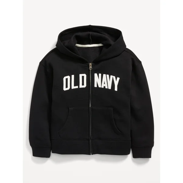 Logo-Graphic Zip Hoodie for Girls - Light Black Heather