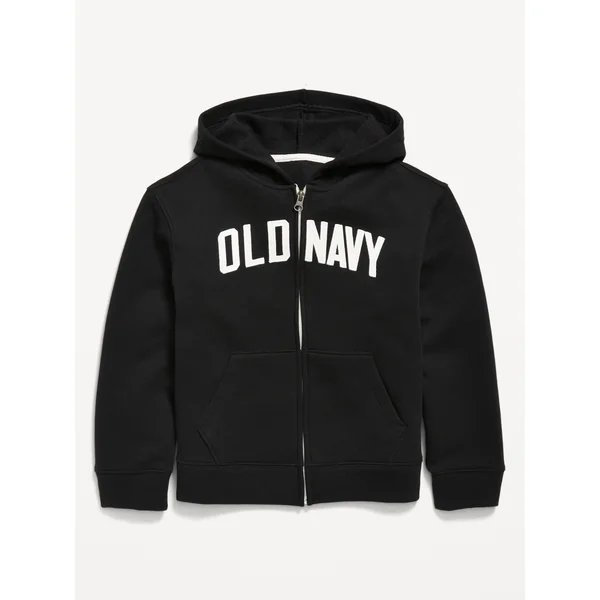 Logo-Graphic Zip-Front Hoodie for Boys - BlackJack