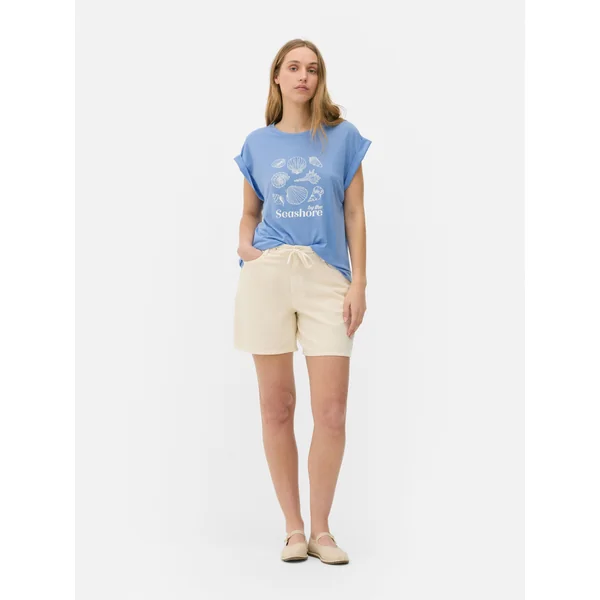 Long Graphic T-Shirt - Light Blue