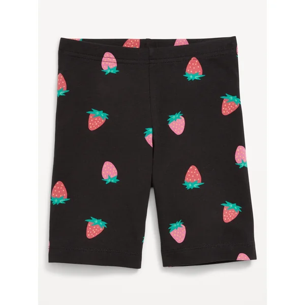 Long Jersey Biker Shorts for Girls - Strawberry