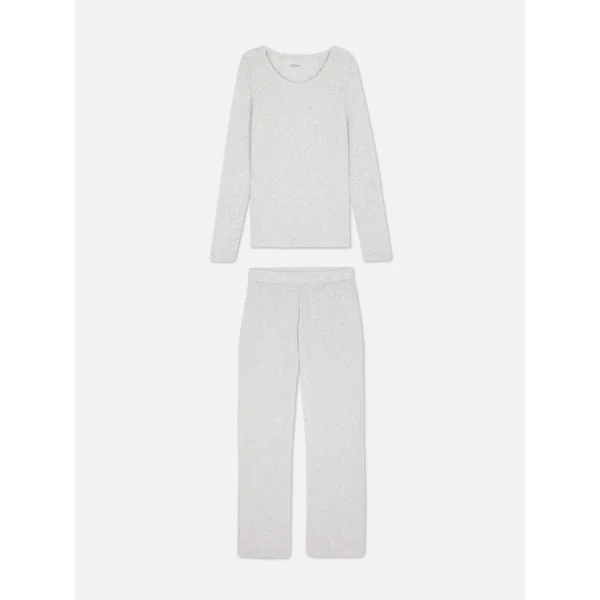 Long Jersey Pajamas - Light Gray
