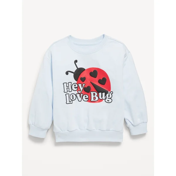 Long-Sleeve Graphic French Terry Sweatshirt for Toddler Girls - Contrail