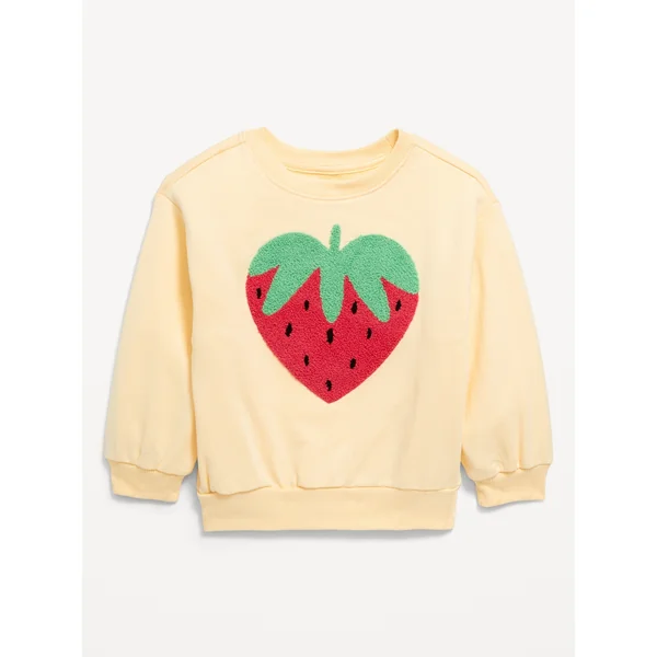 Long-Sleeve Graphic French Terry Sweatshirt for Toddler Girls - Cool Almond