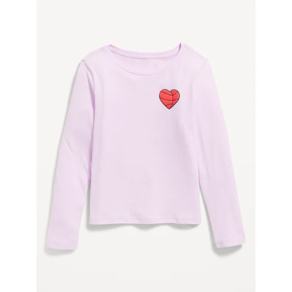 Long-Sleeve Graphic T-Shirt for Girls - Lilac Ice