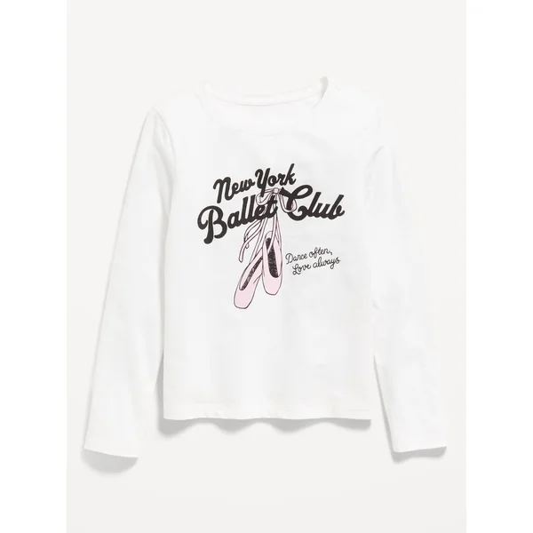 Long-Sleeve Graphic T-Shirt for Girls - White Lilies