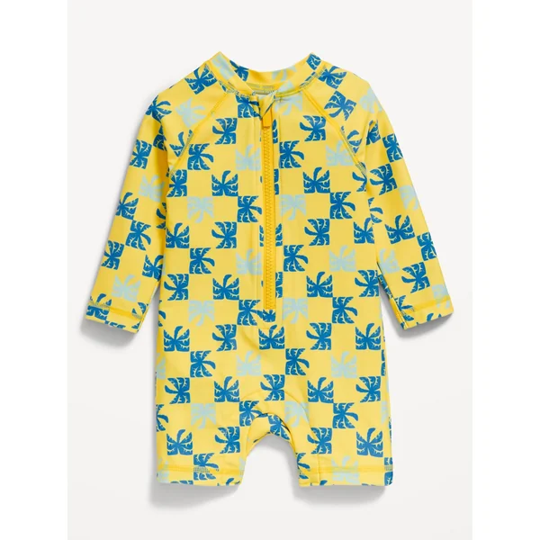 Long-Sleeve Rashguard One-Piece Swimsuit for Baby - PALM TREES