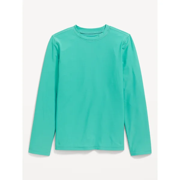 Long-Sleeve Rashguard Swim Top for Boys - BLUE WING TEAL