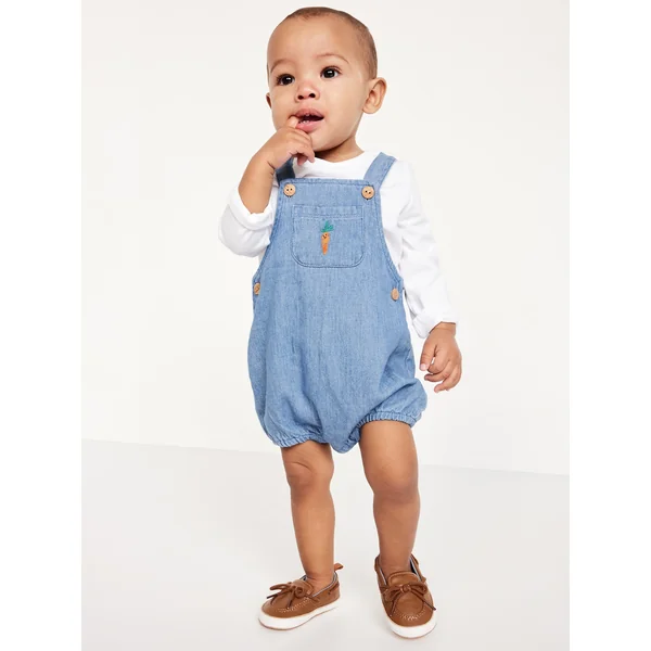 Long-Sleeve T-Shirt and One-Piece Romper Set for Baby - Carrot