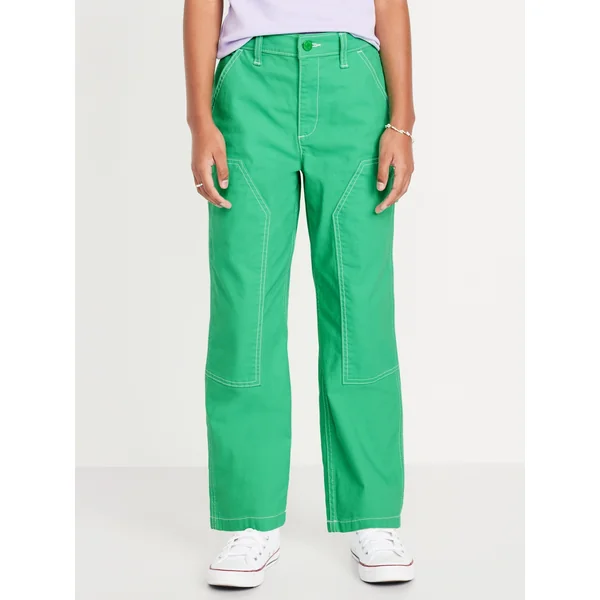 Loose High-Waisted Carpenter Pants for Girls - Beginners Luck