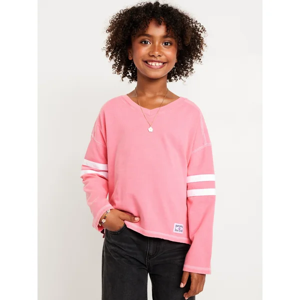 Loose Long-Sleeve Graphic Top for Girls - SUPER NOVA