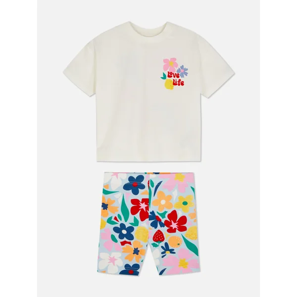 Love Life Retro T-Shirt and Shorts Set - Multi