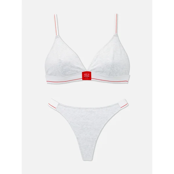 Love to Lounge Triangle Lingerie Set - Gray Heather