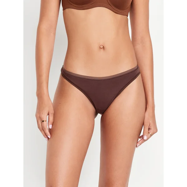 Low-Rise Everyday Cotton Thong - FRENCH ROAST