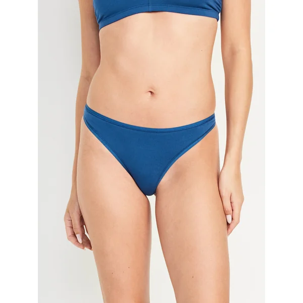 Low-Rise Everyday Cotton Thong - Navy Blue