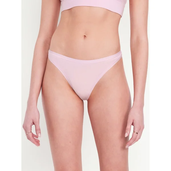 Low-Rise Everyday Cotton Thong - Palest Blossom