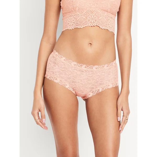 Low-Rise Lace Hipster Underwear - Fleur de sel