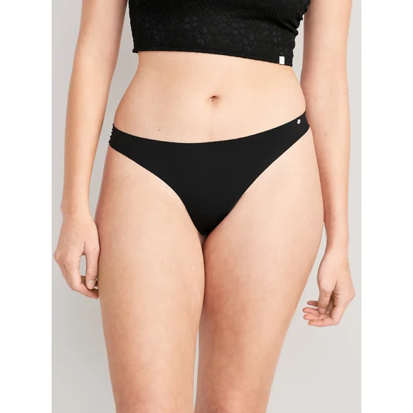 Low-Rise No-Show Thong - Black Jack