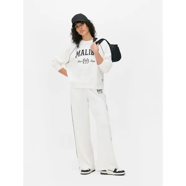 Malibu Slogan Sweatshirt - White