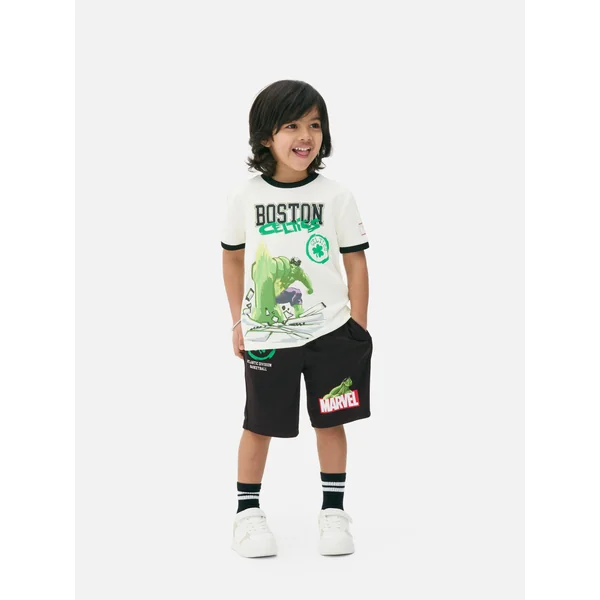MARVEL Hulk/Boston Celtics Shorts Pajamas - Ivory