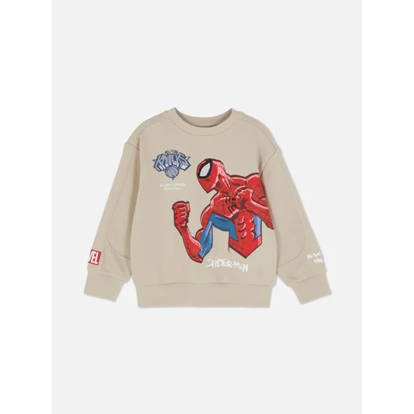 MARVEL Spider-Man X NBA New York Knicks Sweatshirt - Stone
